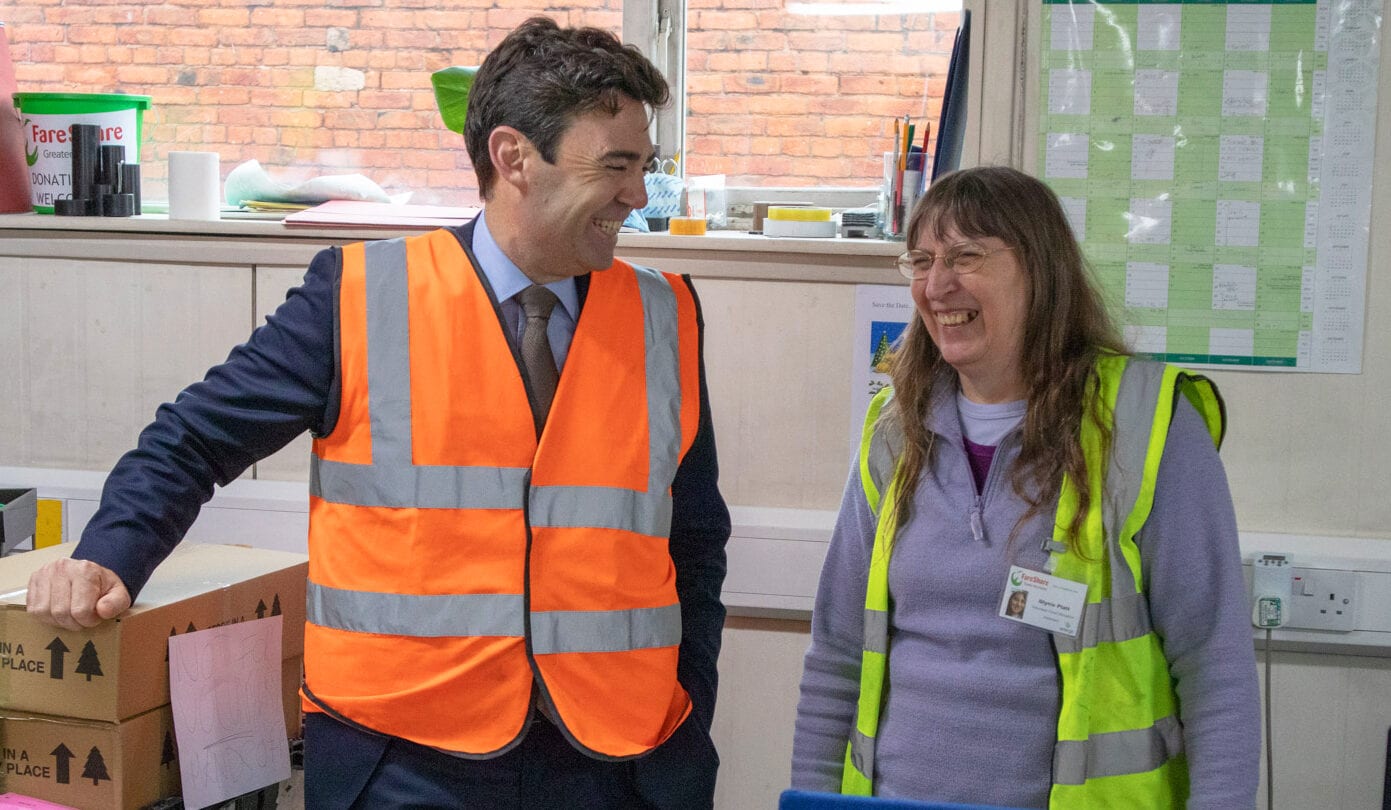 Andy Burnham and Glynis veteran volunteers