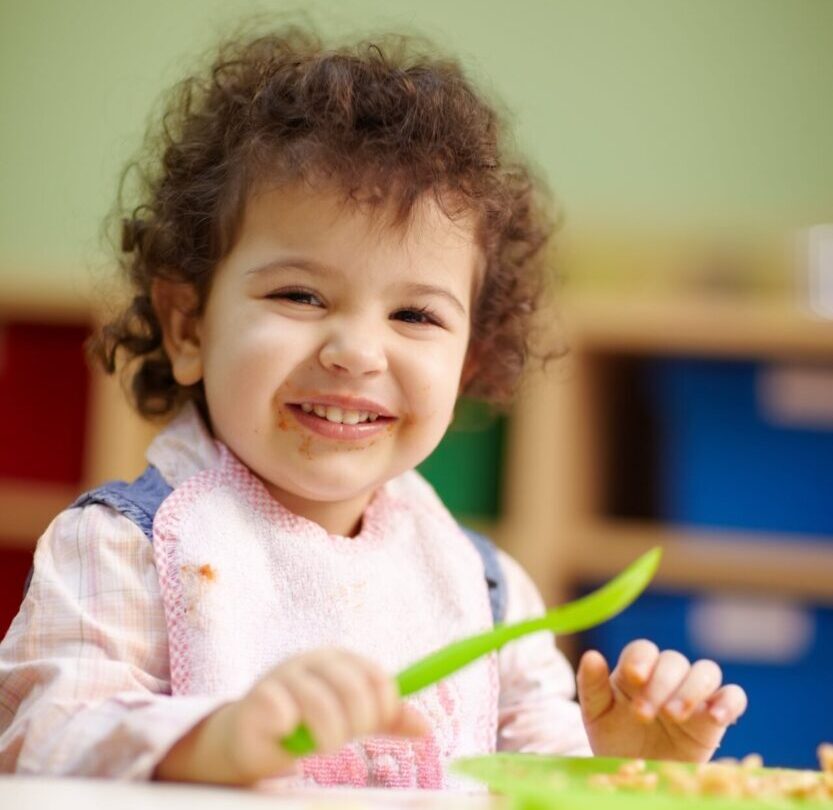 happy child eating