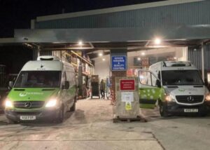 Two FareShare vans outside depot