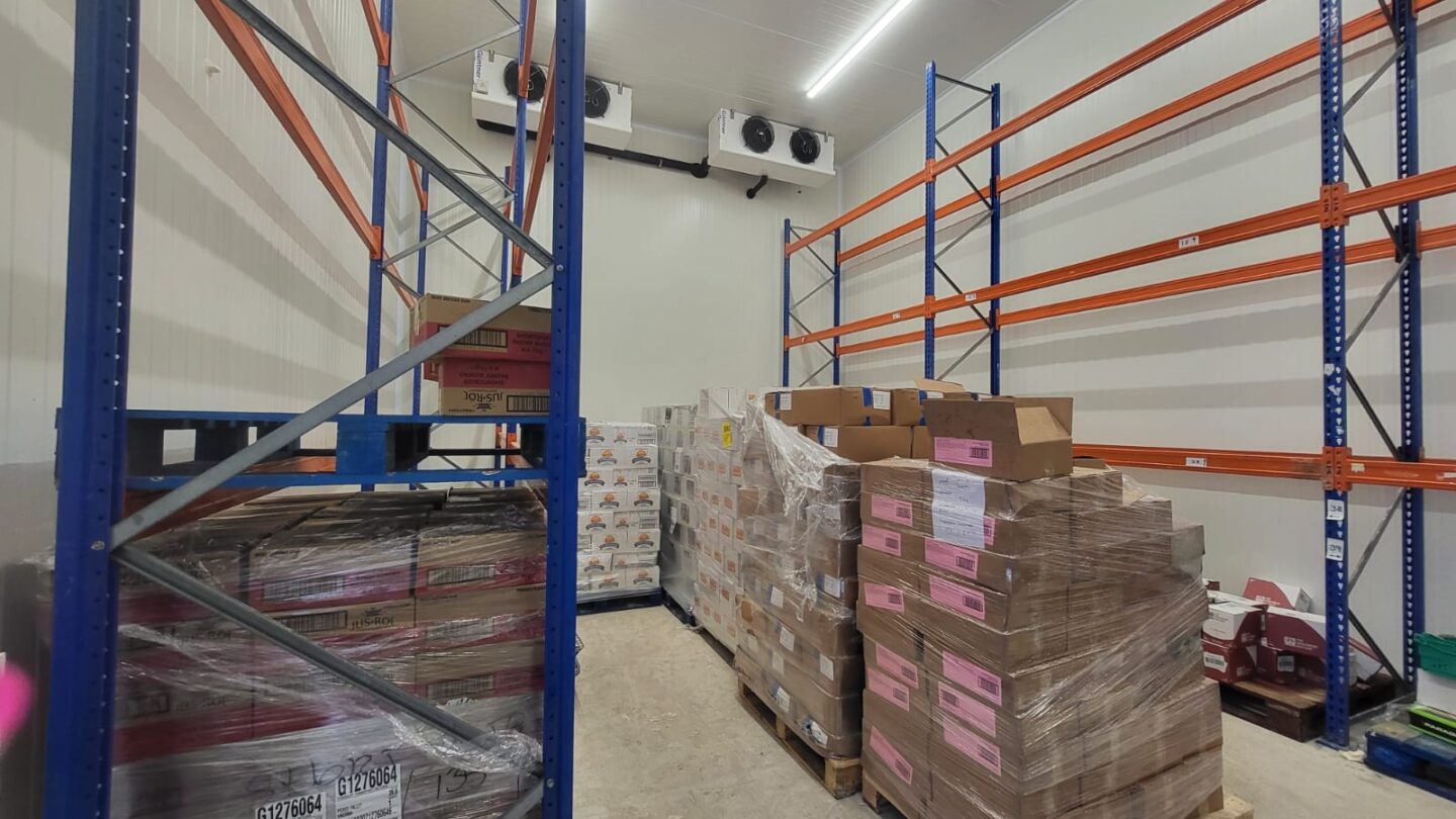 interior of new large freezer.