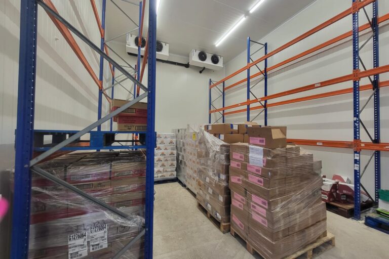 interior of new large freezer.