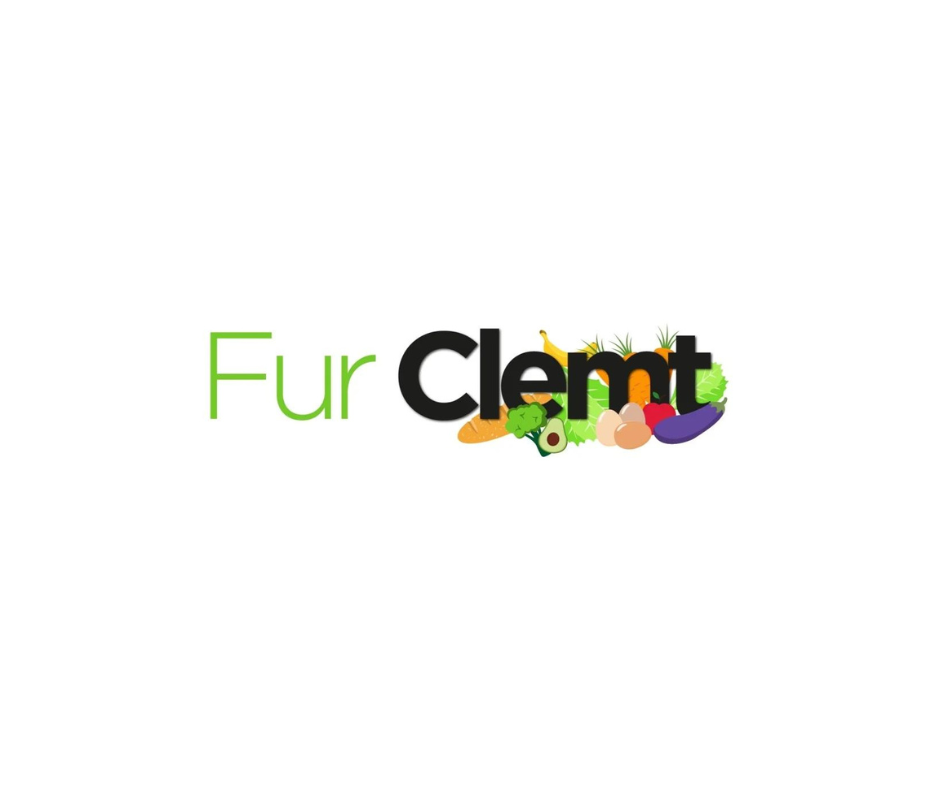 Fur Clemt logo. The word Clemt is surrounded by cartoon images of food.