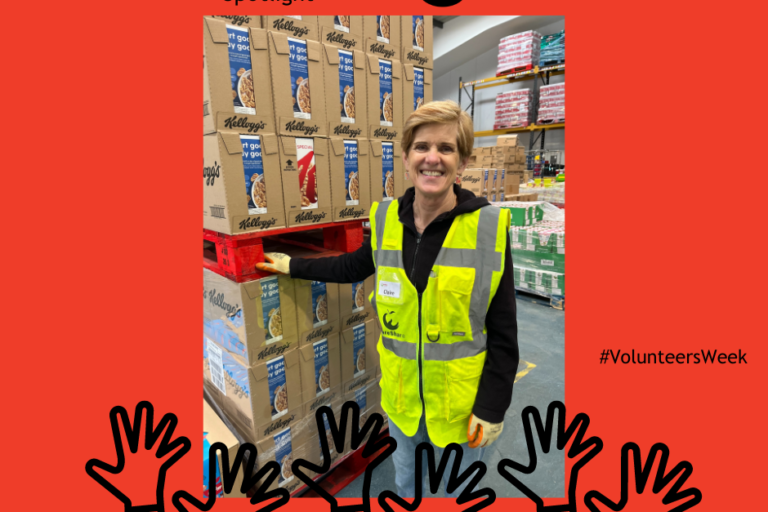 Claire, one of our warehouse volunteers