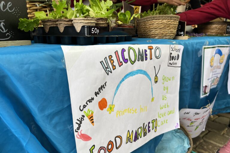 Young Marketeers market stall sign