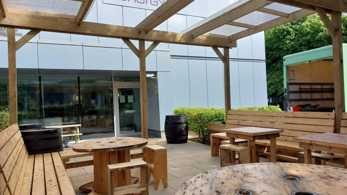 Siemens Energy outdoor wellbeing space created by Touch Wood