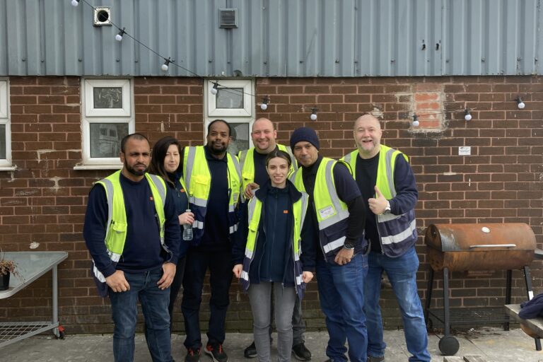 N Brown team outside FareShare Greater Manchester
