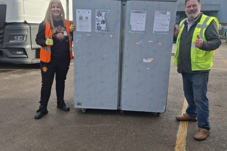 large fridge in FareShare Greater Manchester goods yard